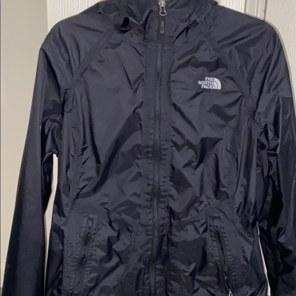 Black North Face Wind Breaker with Hood!